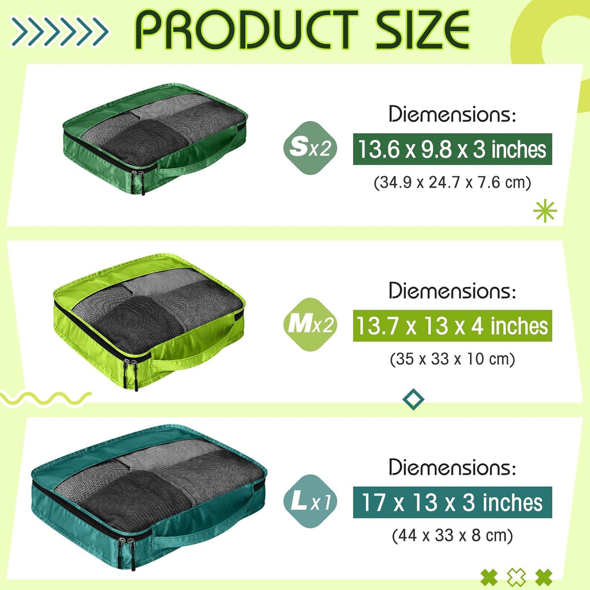 5 Pcs Packing Cubes for Suitcase Large Travel Cubes Carry on Luggage Organizer Bags for Clothes Accessories (L,Pastel)