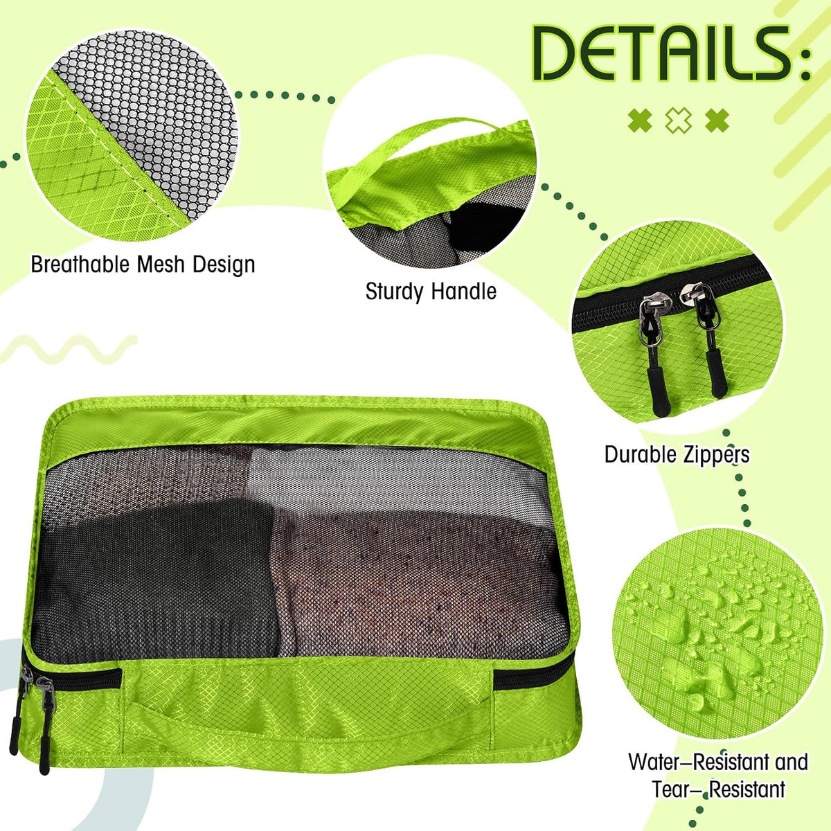 5 Pcs Packing Cubes for Suitcase Large Travel Cubes Carry on Luggage Organizer Bags for Clothes Accessories (L,Pastel)