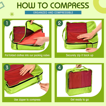5 Pcs Packing Cubes for Suitcase Large Travel Cubes Carry on Luggage Organizer Bags for Clothes Accessories (L,Pastel)