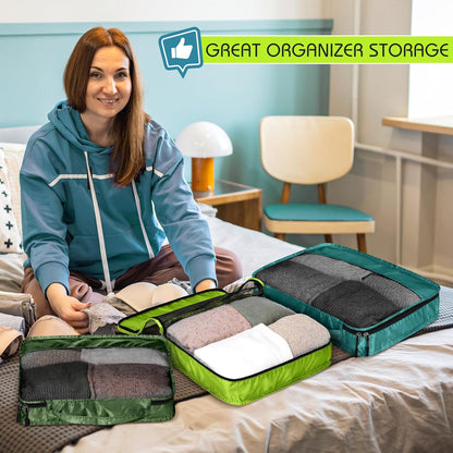 5 Pcs Packing Cubes for Suitcase Large Travel Cubes Carry on Luggage Organizer Bags for Clothes Accessories (L,Pastel)