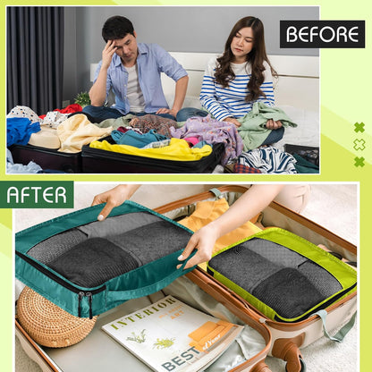 5 Pcs Packing Cubes for Suitcase Large Travel Cubes Carry on Luggage Organizer Bags for Clothes Accessories (L,Pastel)