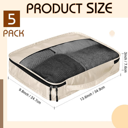 5 Pcs Packing Cubes for Suitcase Large Travel Cubes Carry on Luggage Organizer Bags for Clothes Accessories (L,Pastel)