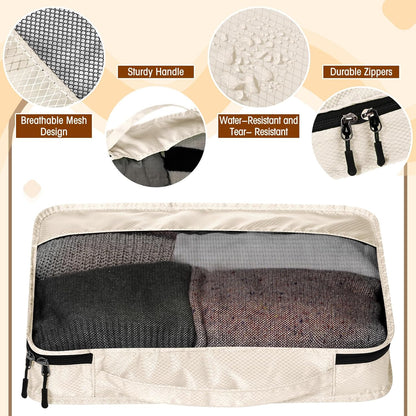 5 Pcs Packing Cubes for Suitcase Large Travel Cubes Carry on Luggage Organizer Bags for Clothes Accessories (L,Pastel)