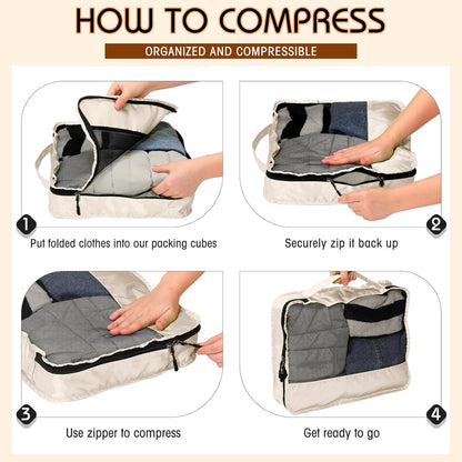5 Pcs Packing Cubes for Suitcase Large Travel Cubes Carry on Luggage Organizer Bags for Clothes Accessories (L,Pastel)