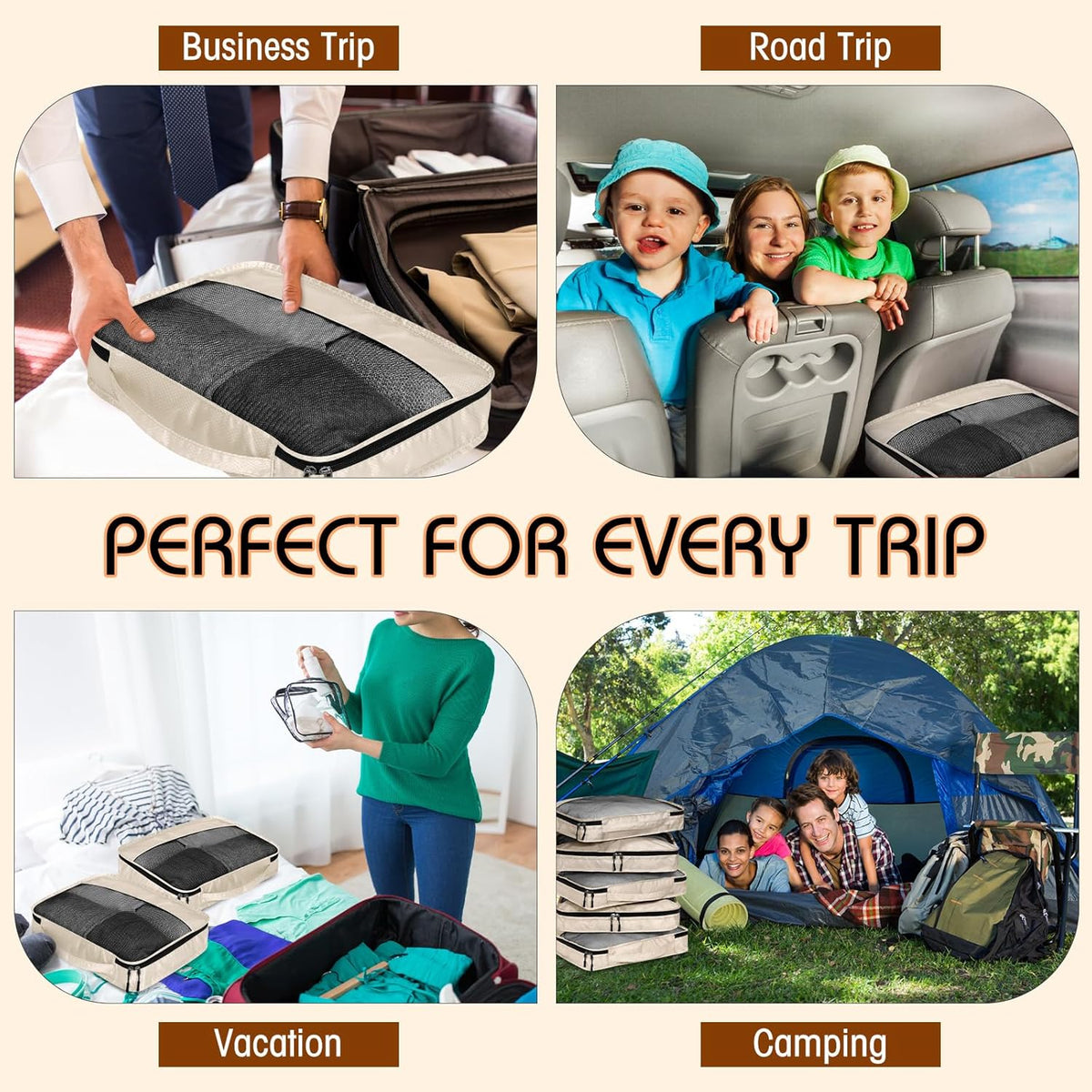 5 Pcs Packing Cubes for Suitcase Large Travel Cubes Carry on Luggage Organizer Bags for Clothes Accessories (L,Pastel)