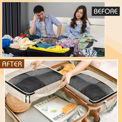 5 Pcs Packing Cubes for Suitcase Large Travel Cubes Carry on Luggage Organizer Bags for Clothes Accessories (L,Pastel)