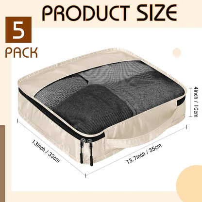 5 Pcs Packing Cubes for Suitcase Large Travel Cubes Carry on Luggage Organizer Bags for Clothes Accessories (L,Pastel)