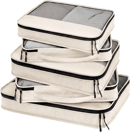 5 Pcs Packing Cubes for Suitcase Large Travel Cubes Carry on Luggage Organizer Bags for Clothes Accessories (L,Pastel)