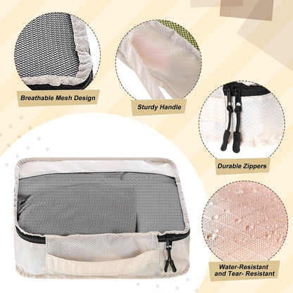 5 Pcs Packing Cubes for Suitcase Large Travel Cubes Carry on Luggage Organizer Bags for Clothes Accessories (L,Pastel)