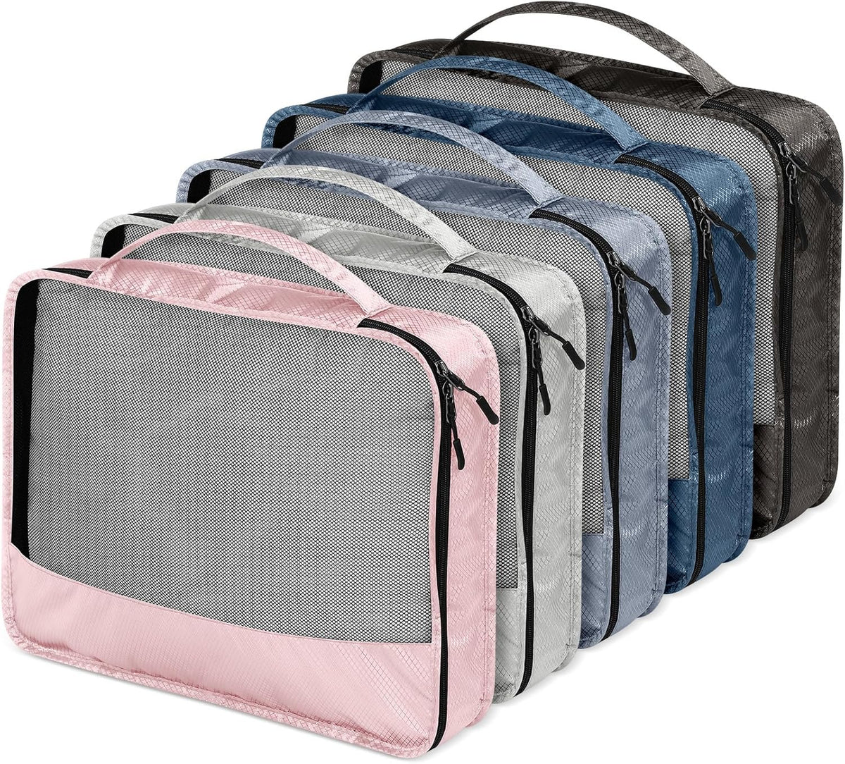 5 Pcs Packing Cubes for Suitcase Large Travel Cubes Carry on Luggage Organizer Bags for Clothes Accessories (L,Pastel)