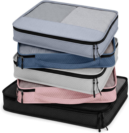 5 Pcs Packing Cubes for Suitcase Large Travel Cubes Carry on Luggage Organizer Bags for Clothes Accessories (L,Pastel)