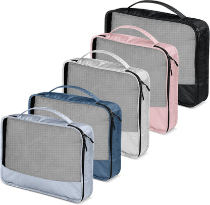 5 Pcs Packing Cubes for Suitcase Large Travel Cubes Carry on Luggage Organizer Bags for Clothes Accessories (L,Pastel)