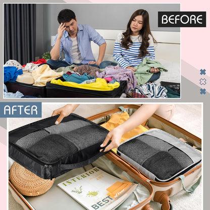 5 Pcs Packing Cubes for Suitcase Large Travel Cubes Carry on Luggage Organizer Bags for Clothes Accessories (L,Pastel)