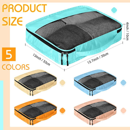 5 Pcs Packing Cubes for Suitcase Large Travel Cubes Carry on Luggage Organizer Bags for Clothes Accessories (L,Pastel)