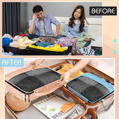 5 Pcs Packing Cubes for Suitcase Large Travel Cubes Carry on Luggage Organizer Bags for Clothes Accessories (L,Pastel)