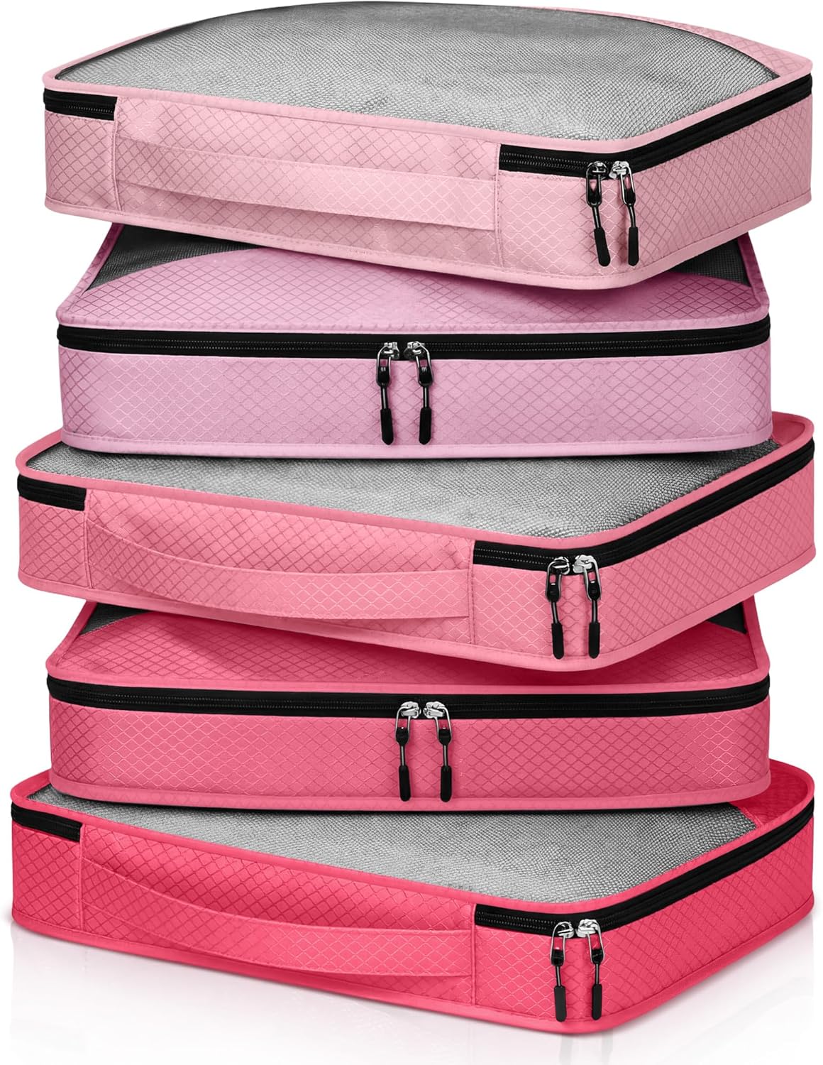 5 Pcs Packing Cubes for Suitcase Large Travel Cubes Carry on Luggage Organizer Bags for Clothes Accessories (L,Pastel)