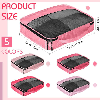5 Pcs Packing Cubes for Suitcase Large Travel Cubes Carry on Luggage Organizer Bags for Clothes Accessories (L,Pastel)