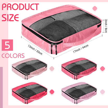 5 Pcs Packing Cubes for Suitcase Large Travel Cubes Carry on Luggage Organizer Bags for Clothes Accessories (L,Pastel)