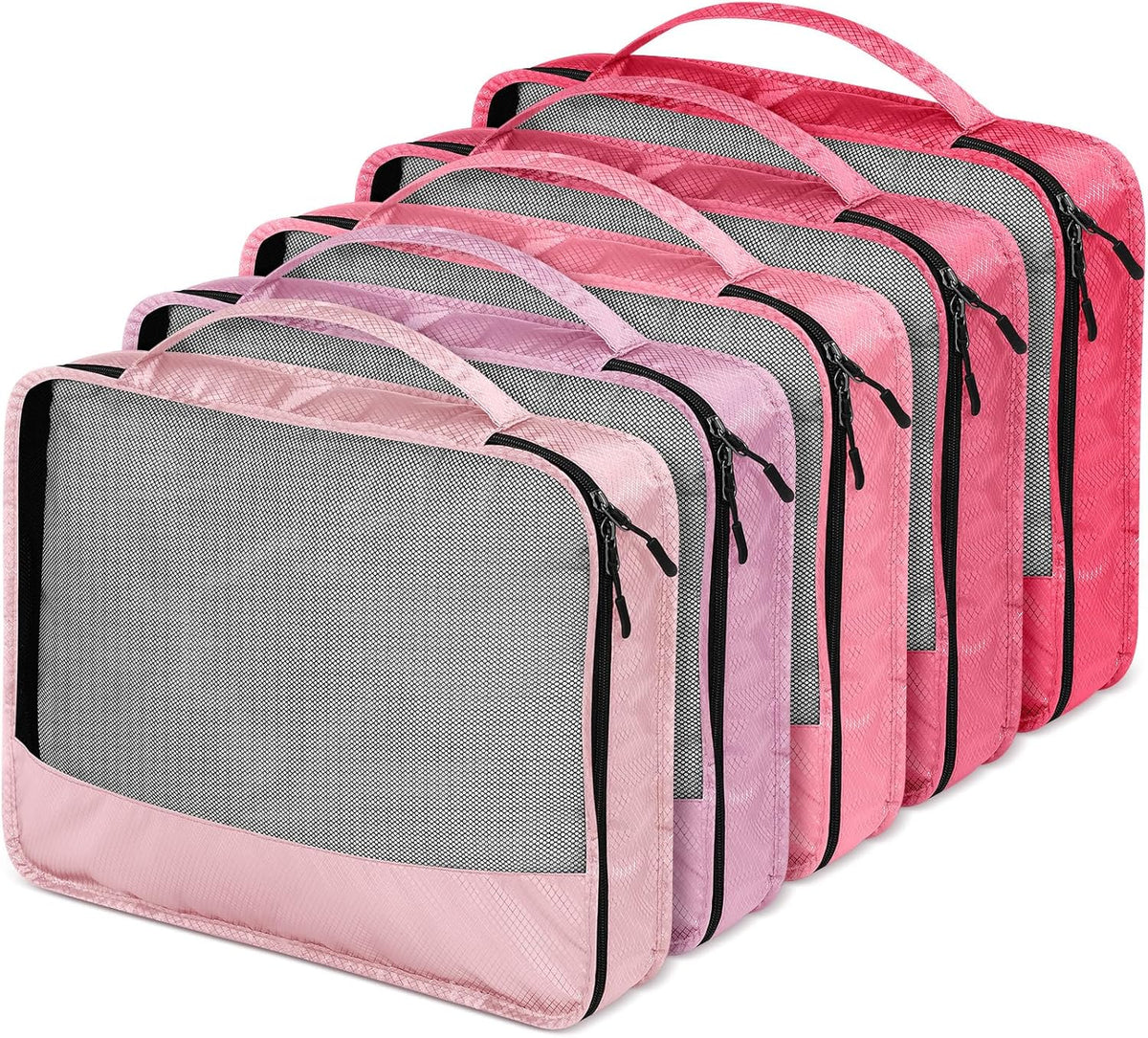 5 Pcs Packing Cubes for Suitcase Large Travel Cubes Carry on Luggage Organizer Bags for Clothes Accessories (L,Pastel)