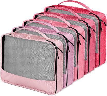 5 Pcs Packing Cubes for Suitcase Large Travel Cubes Carry on Luggage Organizer Bags for Clothes Accessories (L,Pastel)