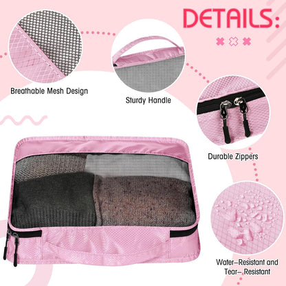 5 Pcs Packing Cubes for Suitcase Large Travel Cubes Carry on Luggage Organizer Bags for Clothes Accessories (L,Pastel)
