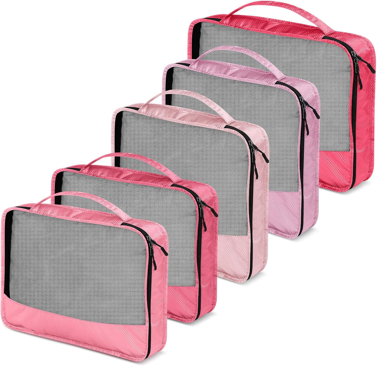 5 Pcs Packing Cubes for Suitcase Large Travel Cubes Carry on Luggage Organizer Bags for Clothes Accessories (L,Pastel)