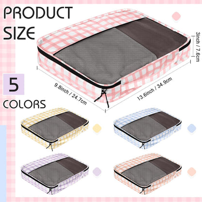 5 Pcs Packing Cubes for Suitcase Large Travel Cubes Carry on Luggage Organizer Bags for Clothes Accessories (L,Pastel)