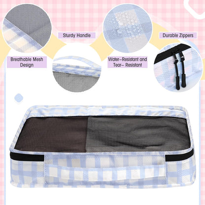 5 Pcs Packing Cubes for Suitcase Large Travel Cubes Carry on Luggage Organizer Bags for Clothes Accessories (L,Pastel)