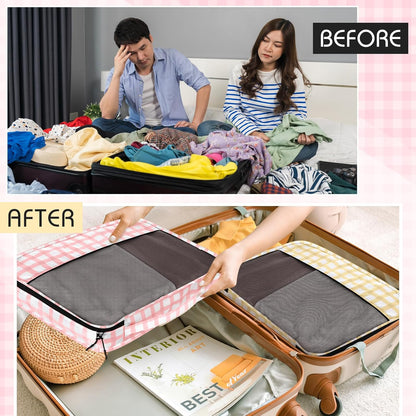 5 Pcs Packing Cubes for Suitcase Large Travel Cubes Carry on Luggage Organizer Bags for Clothes Accessories (L,Pastel)