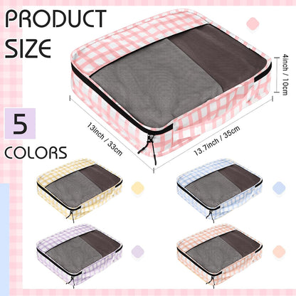 5 Pcs Packing Cubes for Suitcase Large Travel Cubes Carry on Luggage Organizer Bags for Clothes Accessories (L,Pastel)