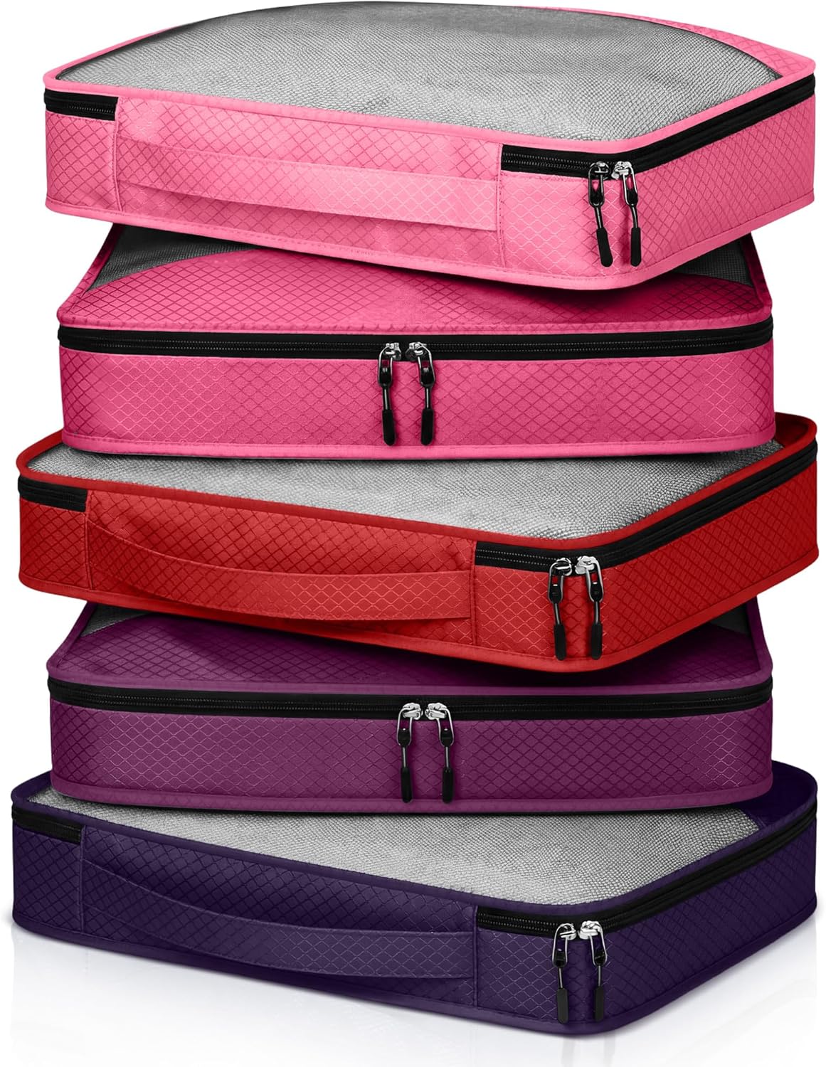 5 Pcs Packing Cubes for Suitcase Large Travel Cubes Carry on Luggage Organizer Bags for Clothes Accessories (L,Pastel)