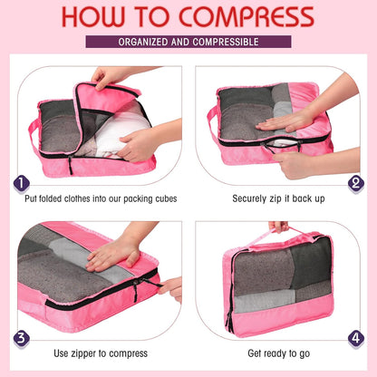 5 Pcs Packing Cubes for Suitcase Large Travel Cubes Carry on Luggage Organizer Bags for Clothes Accessories (L,Pastel)
