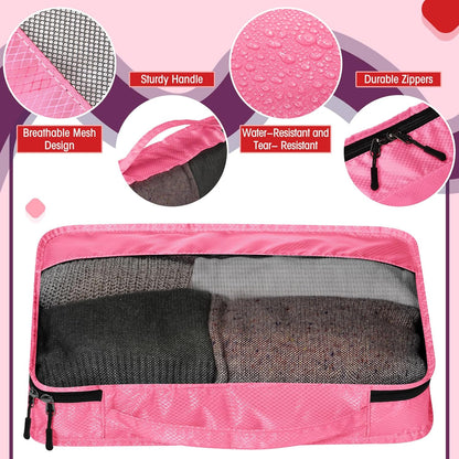 5 Pcs Packing Cubes for Suitcase Large Travel Cubes Carry on Luggage Organizer Bags for Clothes Accessories (L,Pastel)