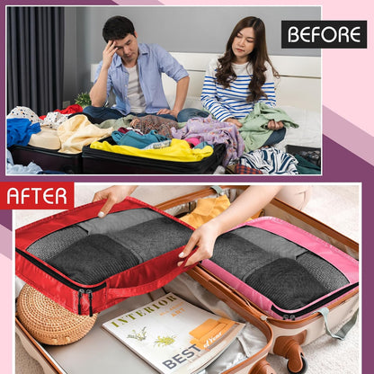 5 Pcs Packing Cubes for Suitcase Large Travel Cubes Carry on Luggage Organizer Bags for Clothes Accessories (L,Pastel)