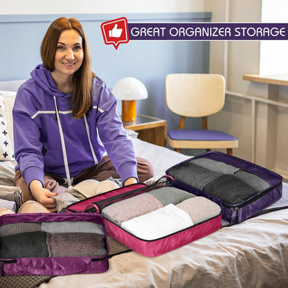 5 Pcs Packing Cubes for Suitcase Large Travel Cubes Carry on Luggage Organizer Bags for Clothes Accessories (L,Pastel)