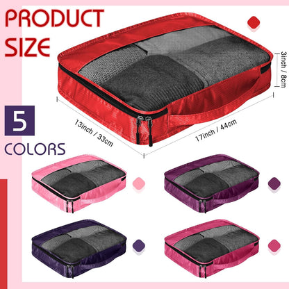 5 Pcs Packing Cubes for Suitcase Large Travel Cubes Carry on Luggage Organizer Bags for Clothes Accessories (L,Pastel)