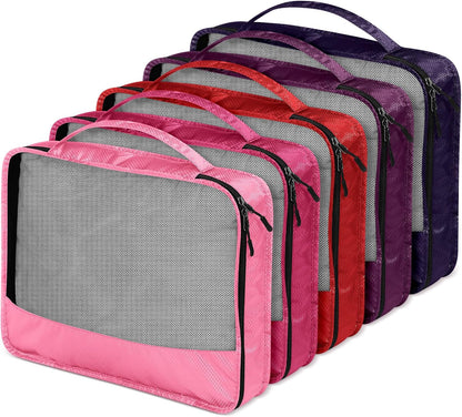5 Pcs Packing Cubes for Suitcase Large Travel Cubes Carry on Luggage Organizer Bags for Clothes Accessories (L,Pastel)