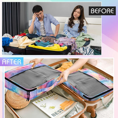 5 Pcs Packing Cubes for Suitcase Large Travel Cubes Carry on Luggage Organizer Bags for Clothes Accessories (L,Pastel)