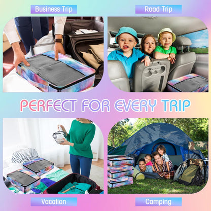 5 Pcs Packing Cubes for Suitcase Large Travel Cubes Carry on Luggage Organizer Bags for Clothes Accessories (L,Pastel)