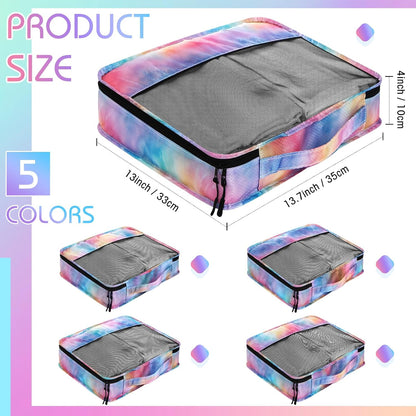 5 Pcs Packing Cubes for Suitcase Large Travel Cubes Carry on Luggage Organizer Bags for Clothes Accessories (L,Pastel)