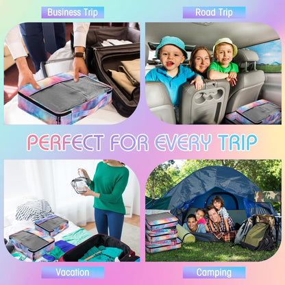 5 Pcs Packing Cubes for Suitcase Large Travel Cubes Carry on Luggage Organizer Bags for Clothes Accessories (L,Pastel)