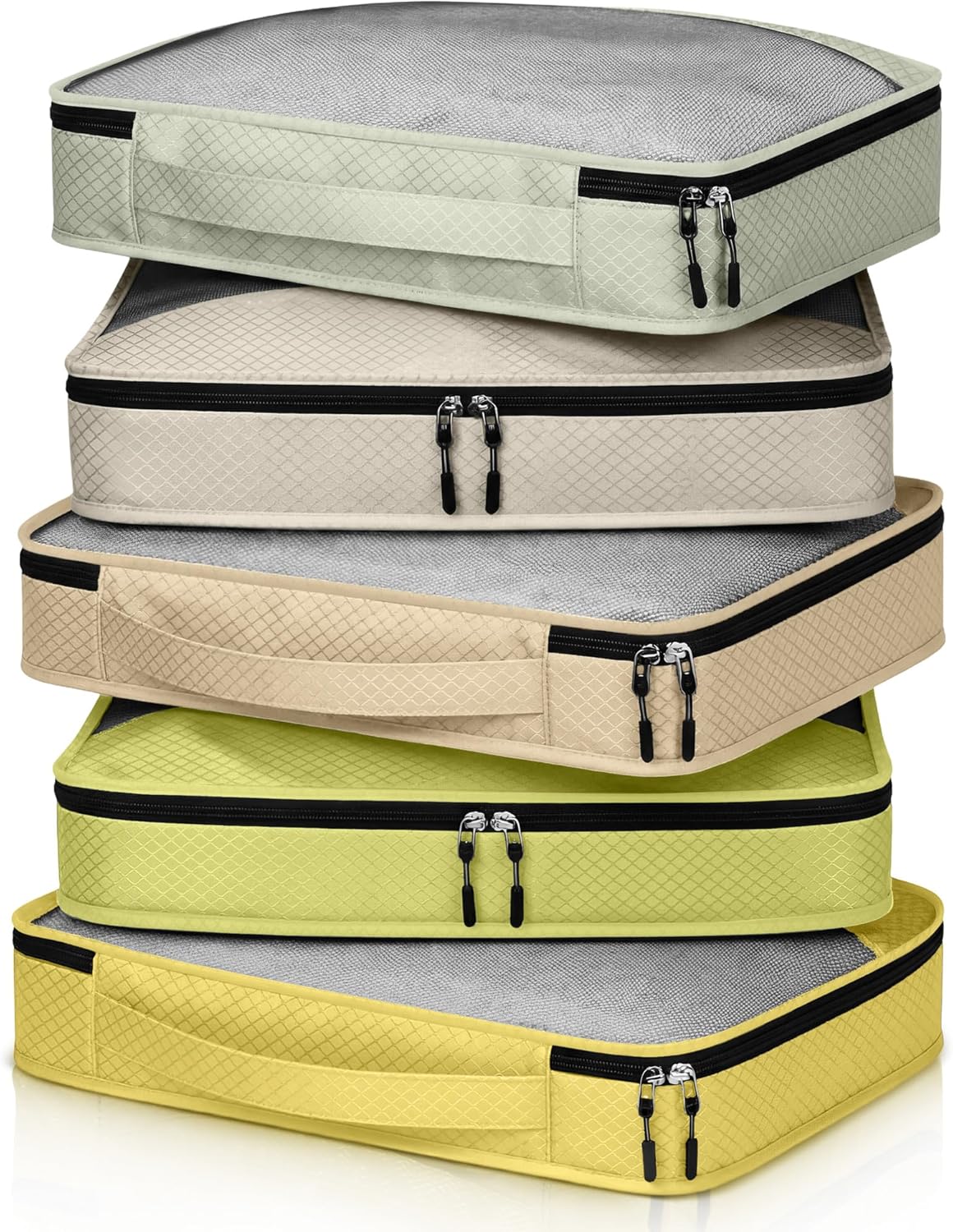 5 Pcs Packing Cubes for Suitcase Large Travel Cubes Carry on Luggage Organizer Bags for Clothes Accessories (L,Pastel)