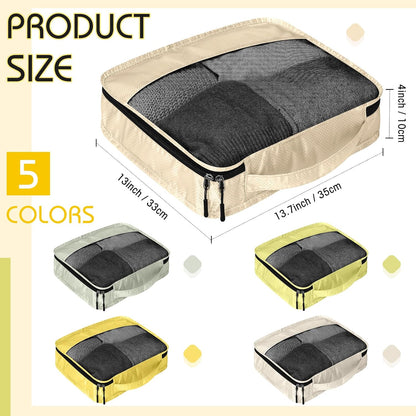 5 Pcs Packing Cubes for Suitcase Large Travel Cubes Carry on Luggage Organizer Bags for Clothes Accessories (L,Pastel)
