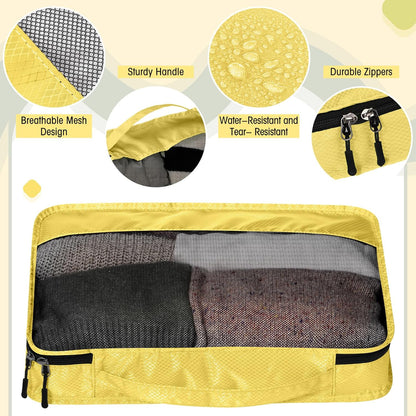 5 Pcs Packing Cubes for Suitcase Large Travel Cubes Carry on Luggage Organizer Bags for Clothes Accessories (L,Pastel)
