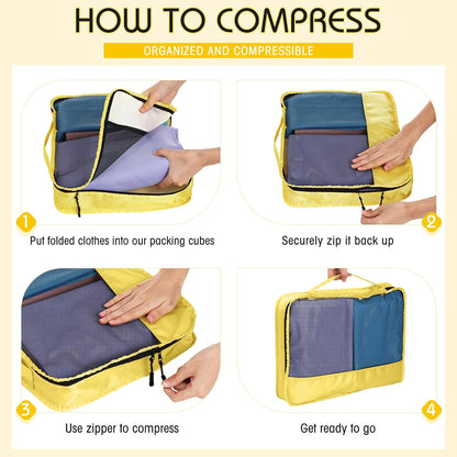 5 Pcs Packing Cubes for Suitcase Large Travel Cubes Carry on Luggage Organizer Bags for Clothes Accessories (L,Pastel)