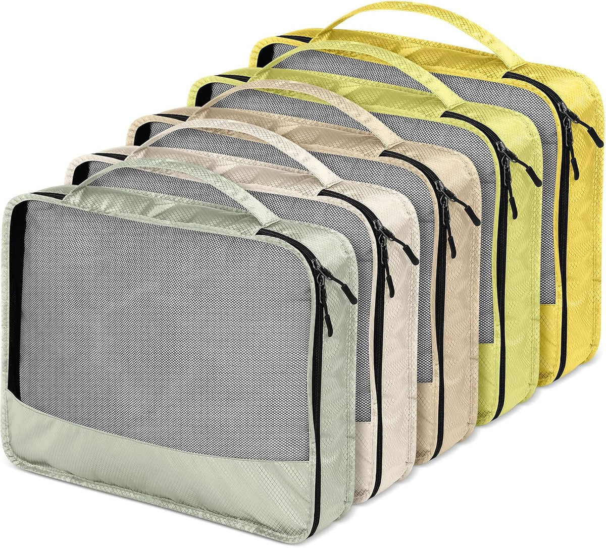 5 Pcs Packing Cubes for Suitcase Large Travel Cubes Carry on Luggage Organizer Bags for Clothes Accessories (L,Pastel)