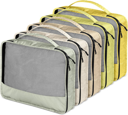 5 Pcs Packing Cubes for Suitcase Large Travel Cubes Carry on Luggage Organizer Bags for Clothes Accessories (L,Pastel)