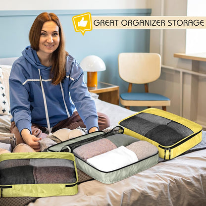 5 Pcs Packing Cubes for Suitcase Large Travel Cubes Carry on Luggage Organizer Bags for Clothes Accessories (L,Pastel)