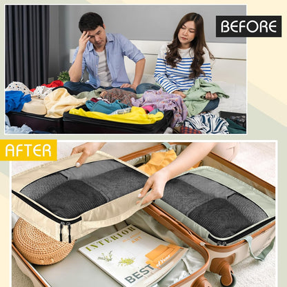 5 Pcs Packing Cubes for Suitcase Large Travel Cubes Carry on Luggage Organizer Bags for Clothes Accessories (L,Pastel)