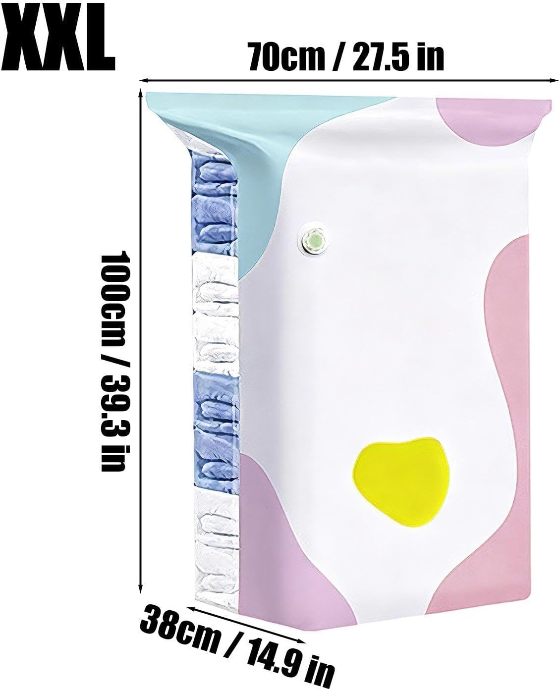 Space Saver Bags - Pump-Free 3d Vacuum Storage Bags | Thickened Pa Pe Roll-Up Compression Packing Organizer | Cube Press Seal Airtight Space Saving Bag for Clothes Blanket Mattress Wardrobe